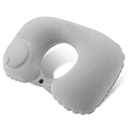 Flocking Inflatable Portable Neck Pillow That Can Be Stored and Self Filled Suitable for Outdoor Travel Business Trips Camping