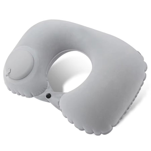 Flocking Inflatable Portable Neck Pillow That Can Be Stored and Self Filled Suitable for Outdoor Travel Business Trips Camping
