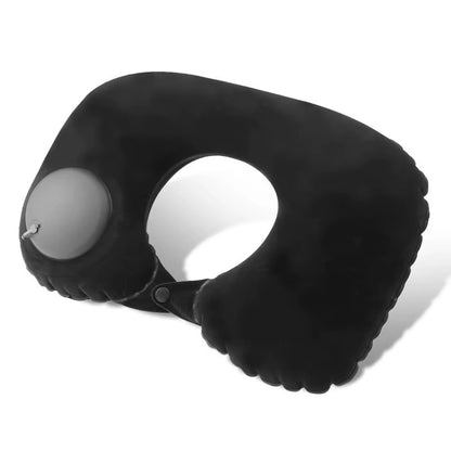 Flocking Inflatable Portable Neck Pillow That Can Be Stored and Self Filled Suitable for Outdoor Travel Business Trips Camping